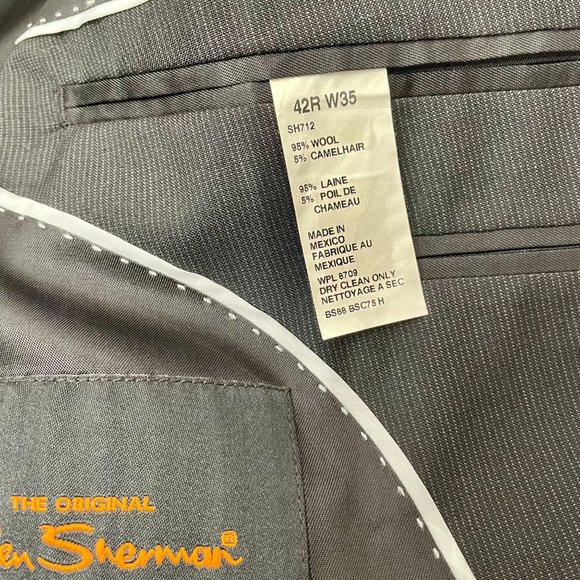 Ben Sherman Two Button Black Lightweight Wool Blazer Sport Coat, Size 42R - Picture 9 of 9